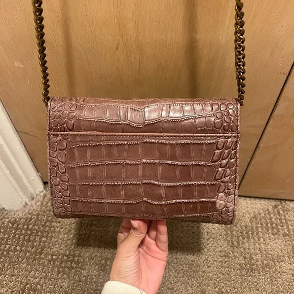 Kurt Geiger London Elegant Crocodile Pattern Brown Wallet on Chain, O/S - Picture 5 of 6
